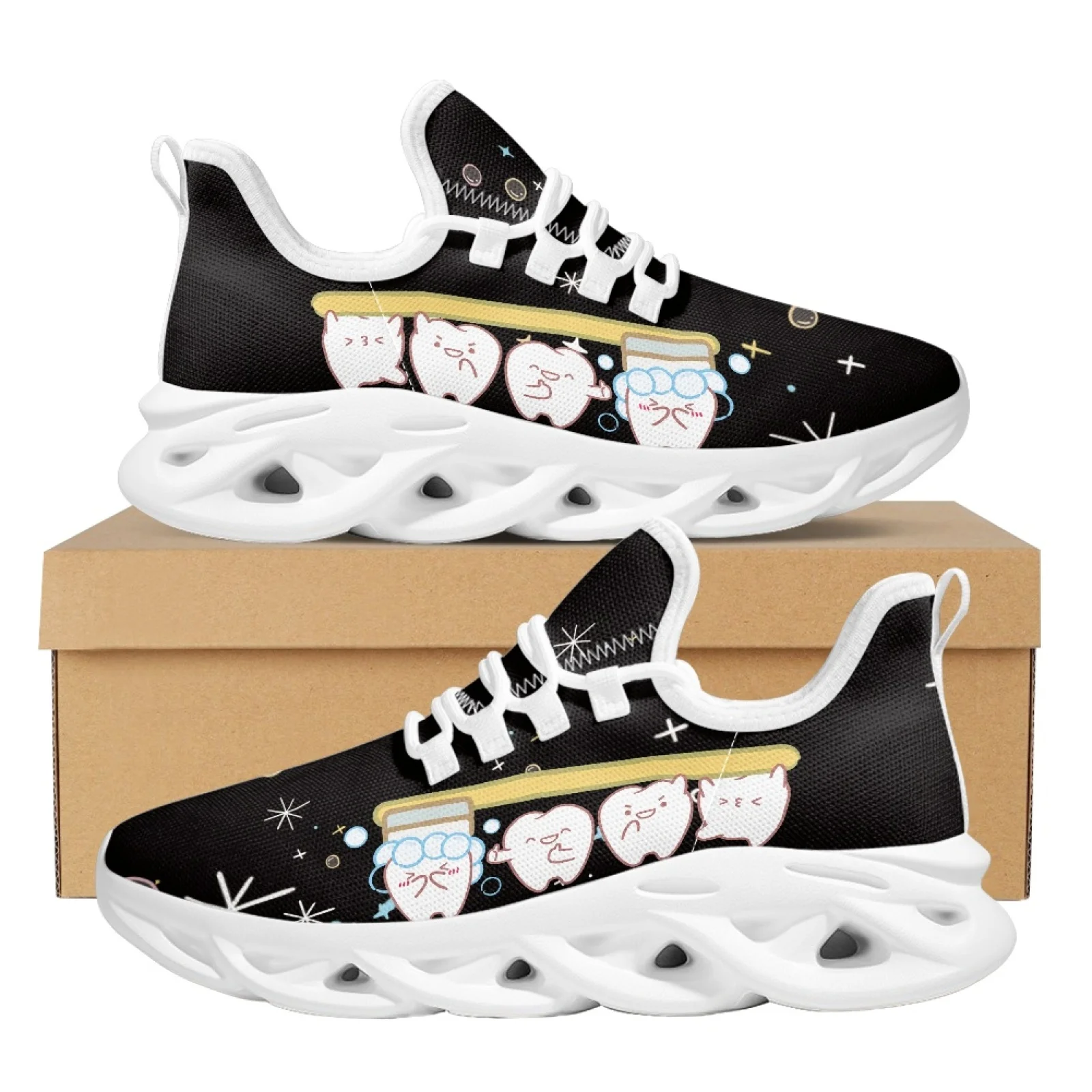 Белые женские кроссовки Belidome обувь для дантиста Симпатичные Мультяшные зубы