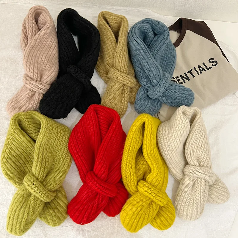 

Kids Scarf Boys Girls Winter Candy Color Scarf Women Knitting Shawl Scarfs Children Neck Collar Keep Warm Baby Scarfs