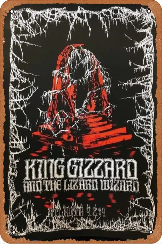 muecddoa King Gizzard &amp The Lizard Wizard Atlanta 2019 (1st Edition) Концертные постеры Винтажная