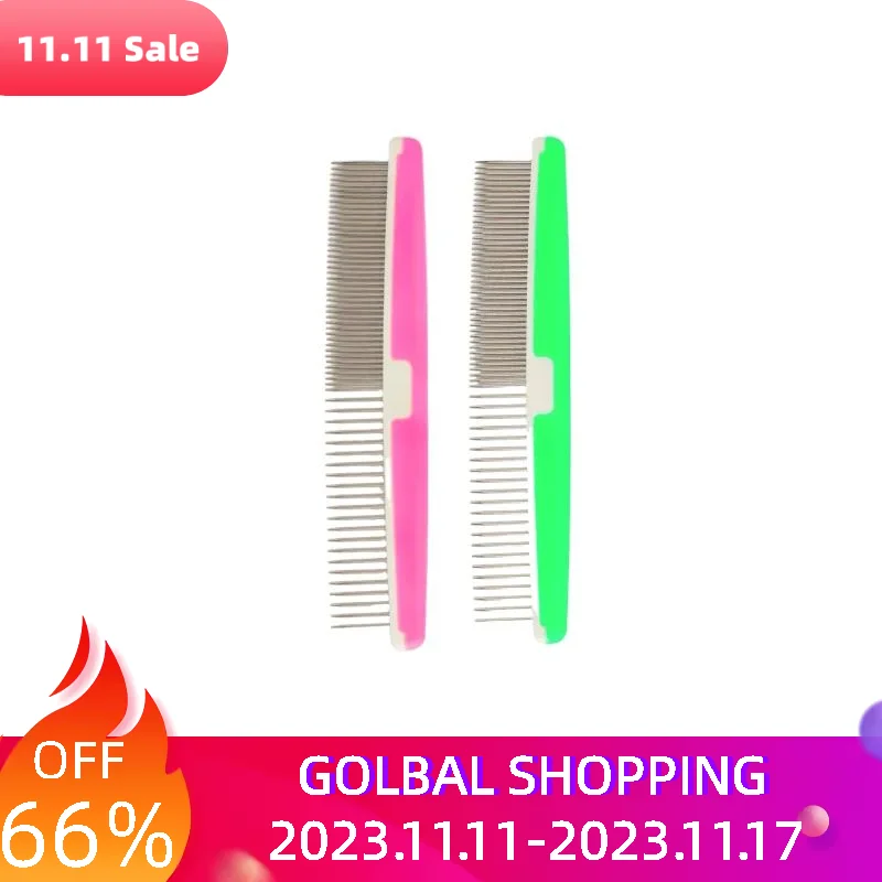 

2pcs Exquisite Pet Comb Hairstyling Detangling Grooming Effective Massage Practical Detangler Flea Remover Anti Static For Hair