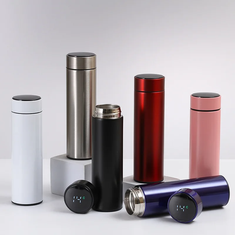 

Smart Thermal Water Bottle,Double-Layer Stainless Steel, Heat Lock Cold, Display Temperature, Multi-scene, Gift, Business, 500ml