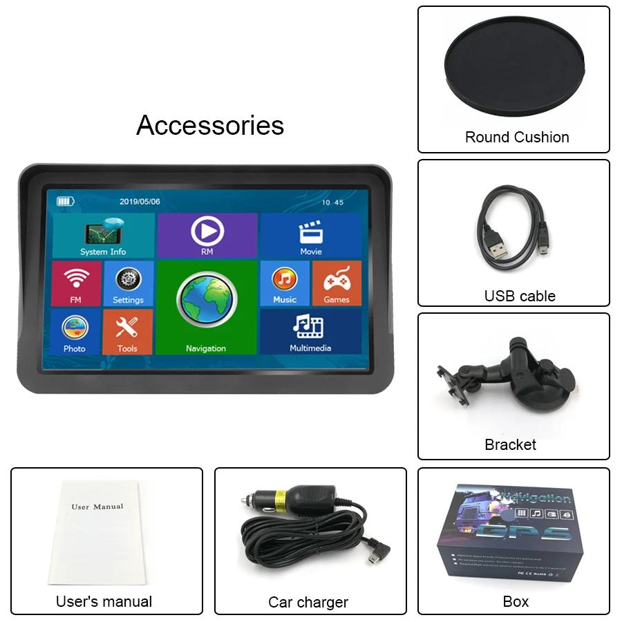 Автомобильный GPS-навигатор HD 9 дюймов 8G + 256 МБ FM Bluetooth карта AVIN спутниковая