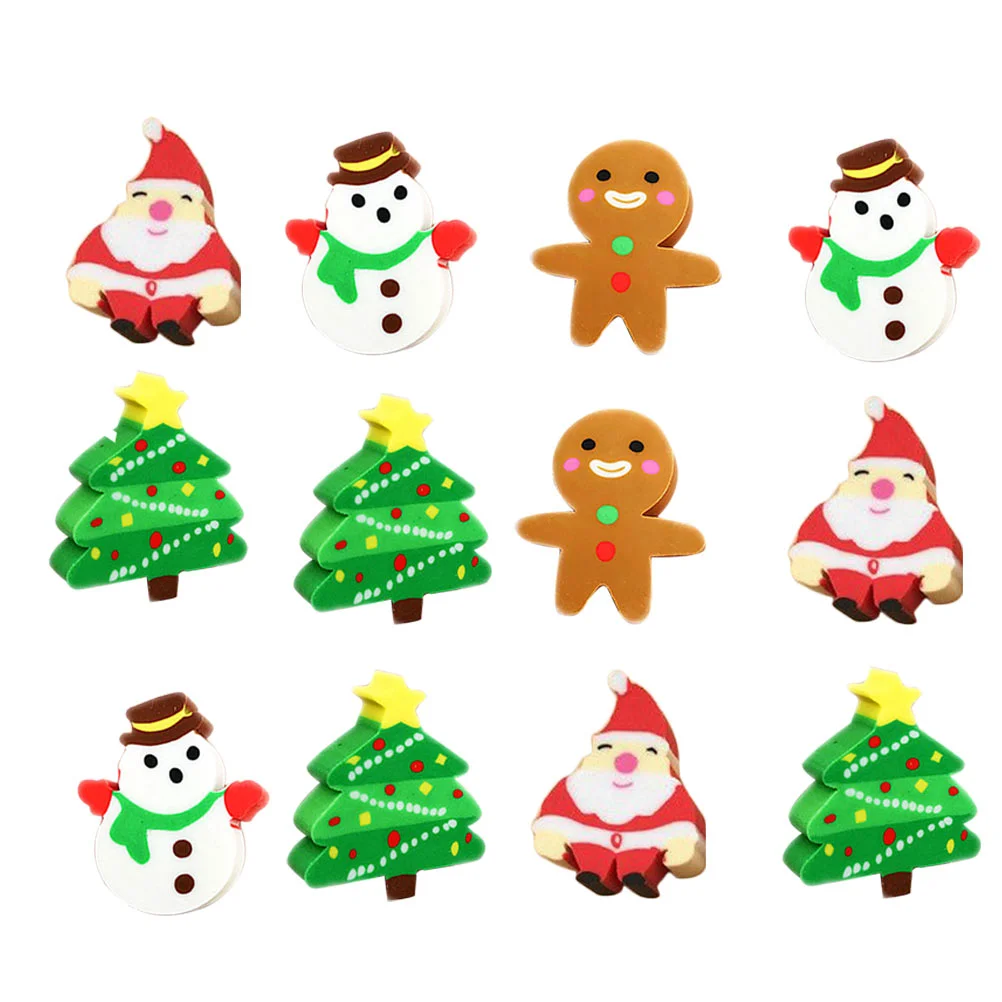 

Christmas Eraserskids Eraser Snowman Stocking Holiday Filler Bags Goodie Stuffer Mini Favors Party Bulk Man Gingerbread