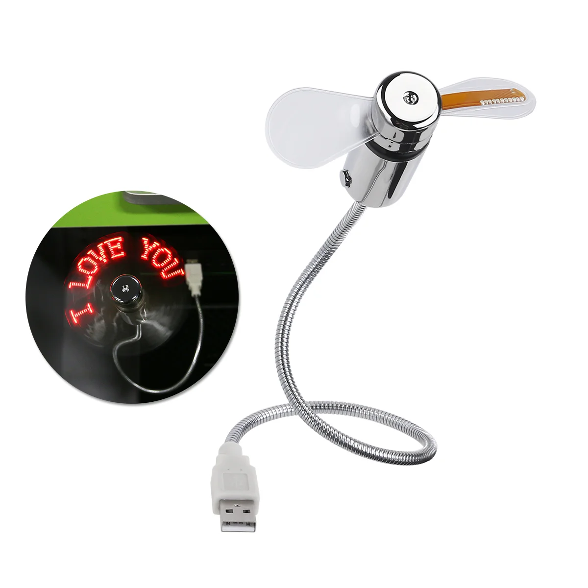 

1pc Personal Metal Portable Cooling Fan Electric Fan USB for PC Laptop Notebook Office