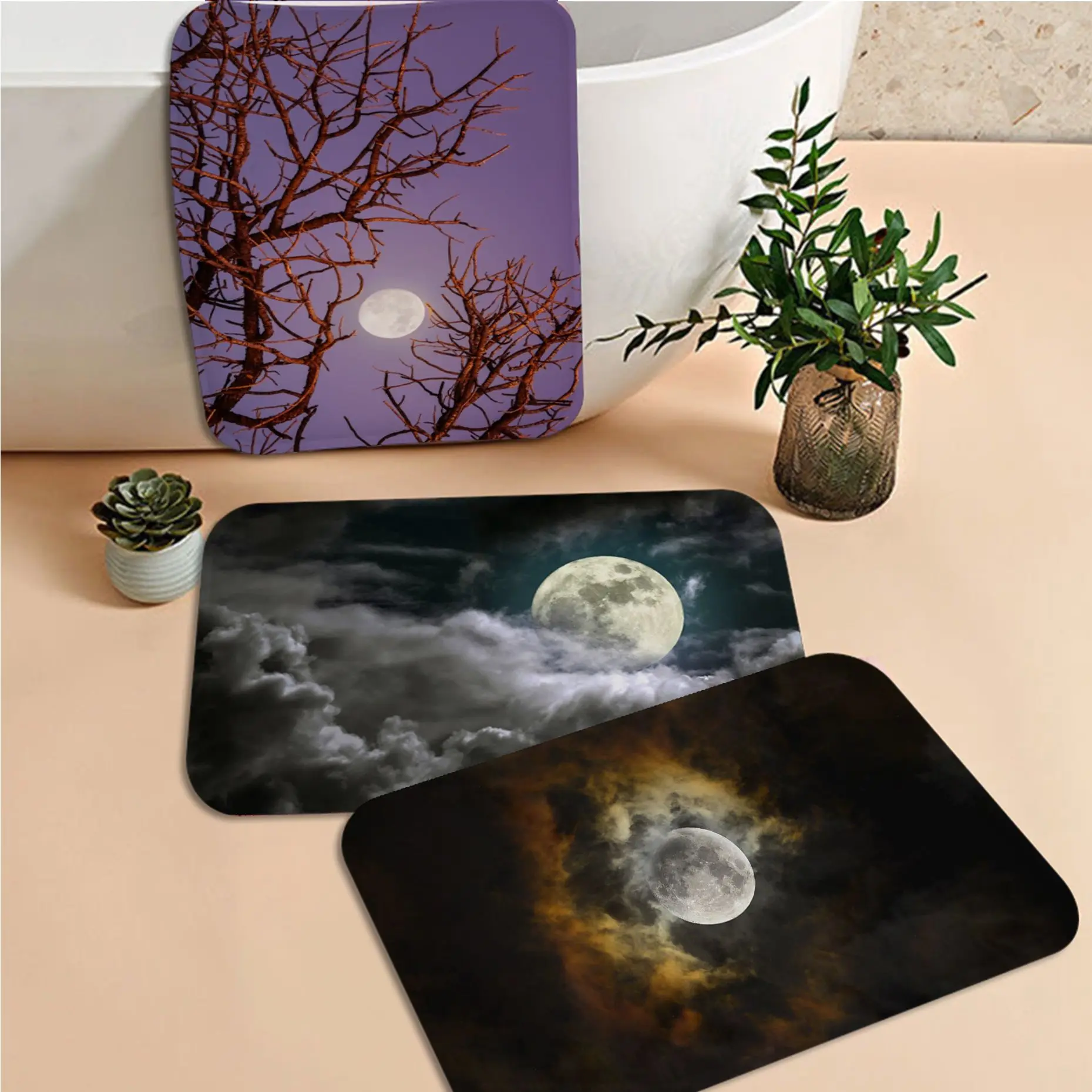 

Moon Kitchen Mat Non-Slip Laundry Room Mat Laundry Decor Balcony Child Living Room Alfombra