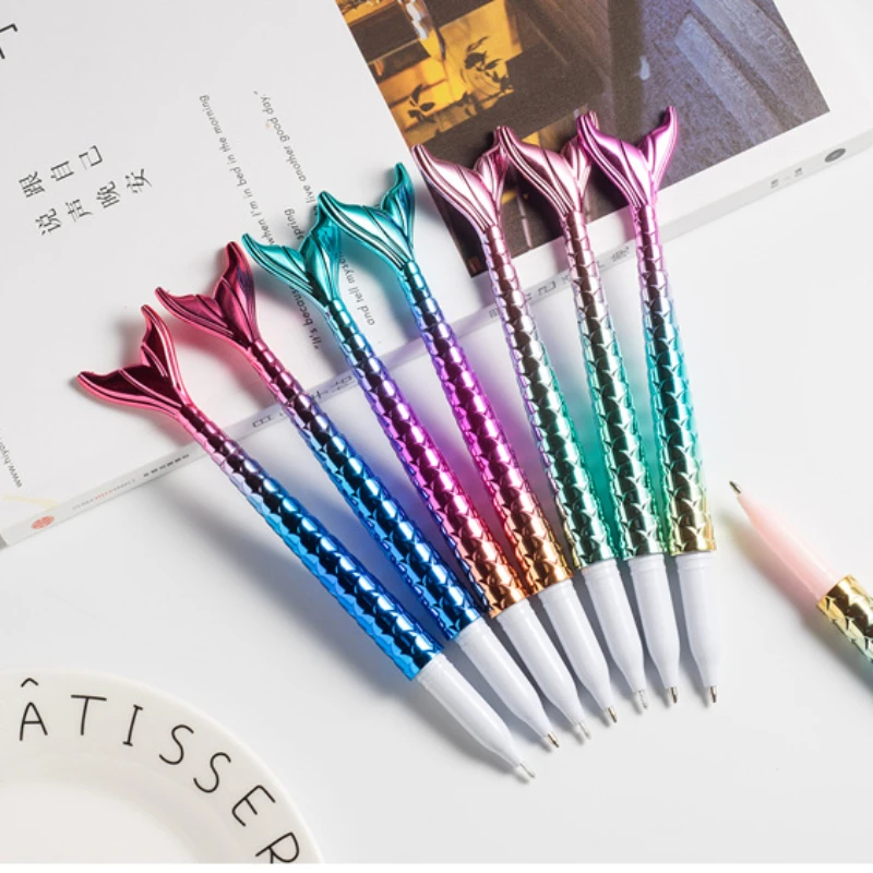 40 Pcs Blue Ballpoint Pens Set Creative Cute School Stationery Mermaid Pen Bullet  Kawaii School Supplies Back To School