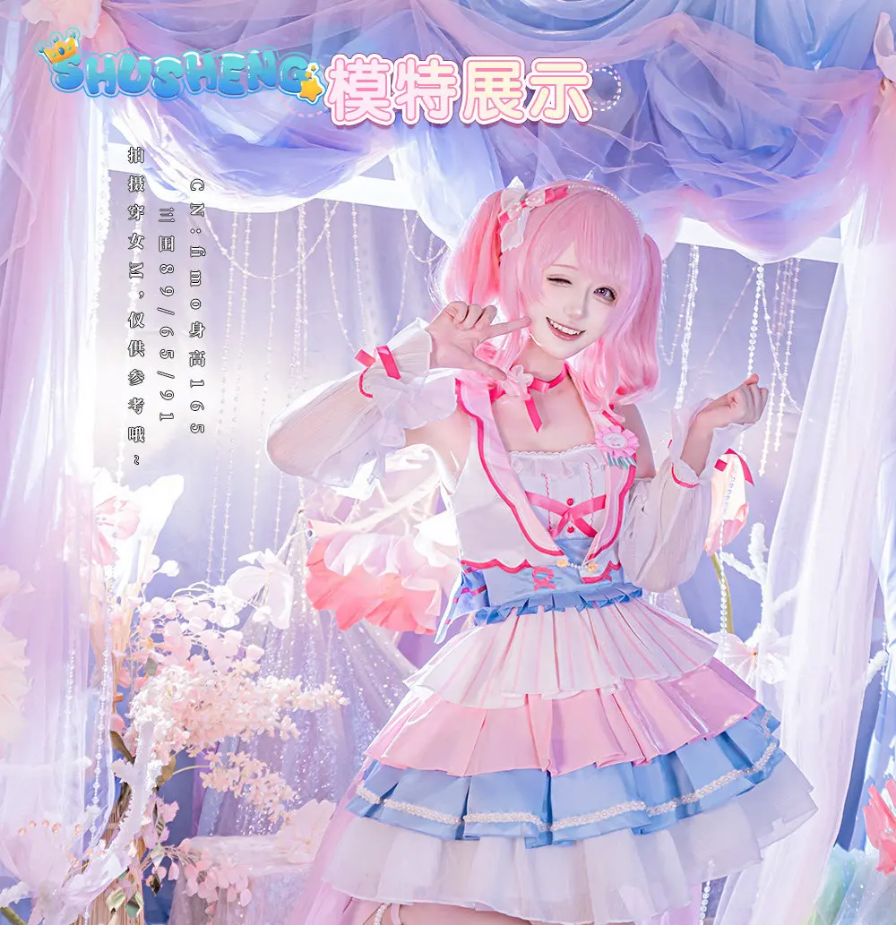 Фото Костюм для косплея Maruyama Aya Pink Lolita BanG Dream, женский милый праздничный наряд, аниме-одежда, униформа для Хэллоуина и карнавала №2