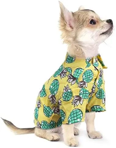 

Teacup Dog Hawaiian Shirts, Puppy Clothes Summer T-Shirts Printed Chihuahua Clothes Pet Apparel for Dog Boys Fruit