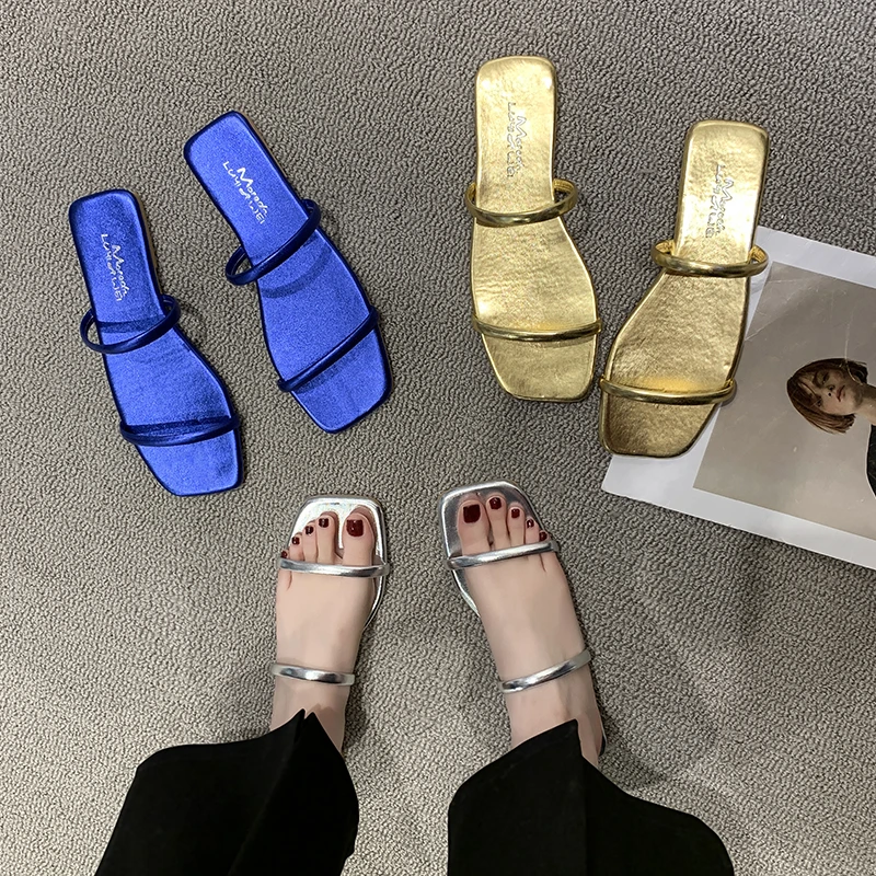 

Shoes Ladies' Slippers Summer Clogs Woman Luxury Slides Pantofle Loafers Flat Beach Designer 2022 Soft Basic Rome Fabric Rubber