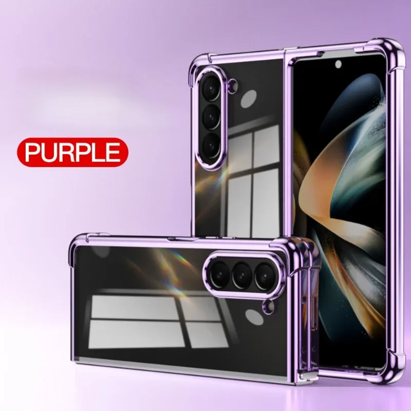 Прозрачный мягкий чехол с гальваническим покрытием для телефона Samsung Galaxy Z Fold 6 5
