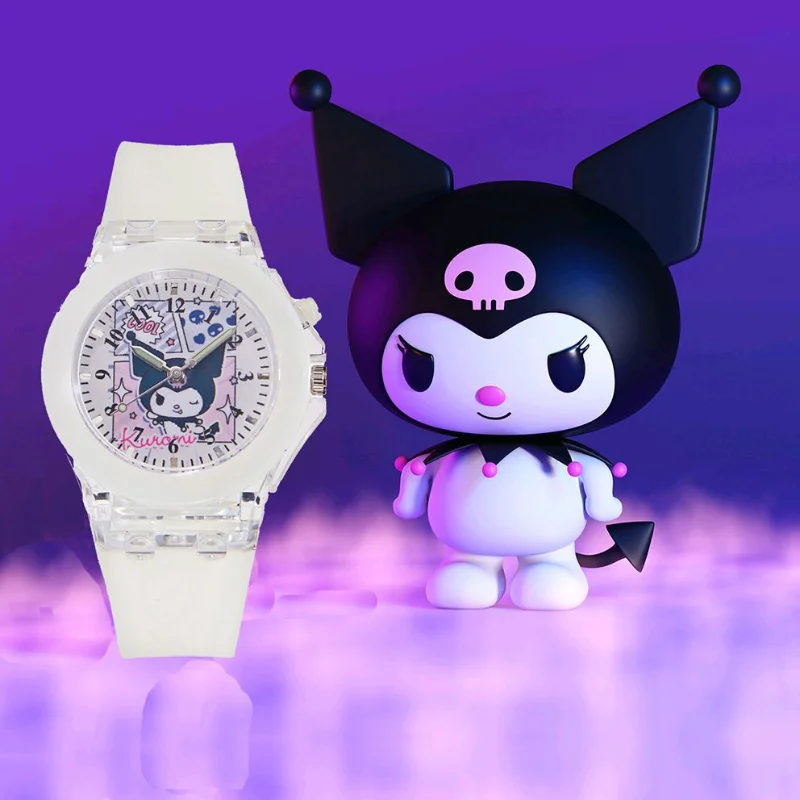

Часы Sanrio Kawaii Kuromi, студенческие Мультяшные аниме, удобные силиконовые часы с таймером, электронные часы, детские игрушки, праздничный подарок