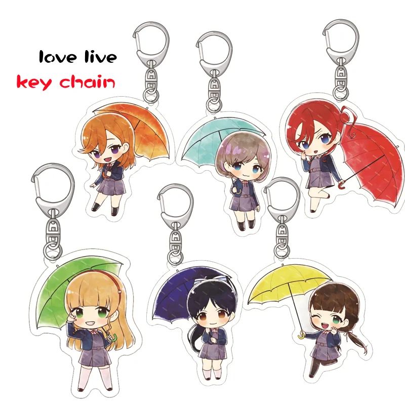 

Love Live Lovelive key chain Sunshine Aqours Aquarium Anime Yoshiko Hanamaru You Dia Kanan Mari Acrylic Girls key chains