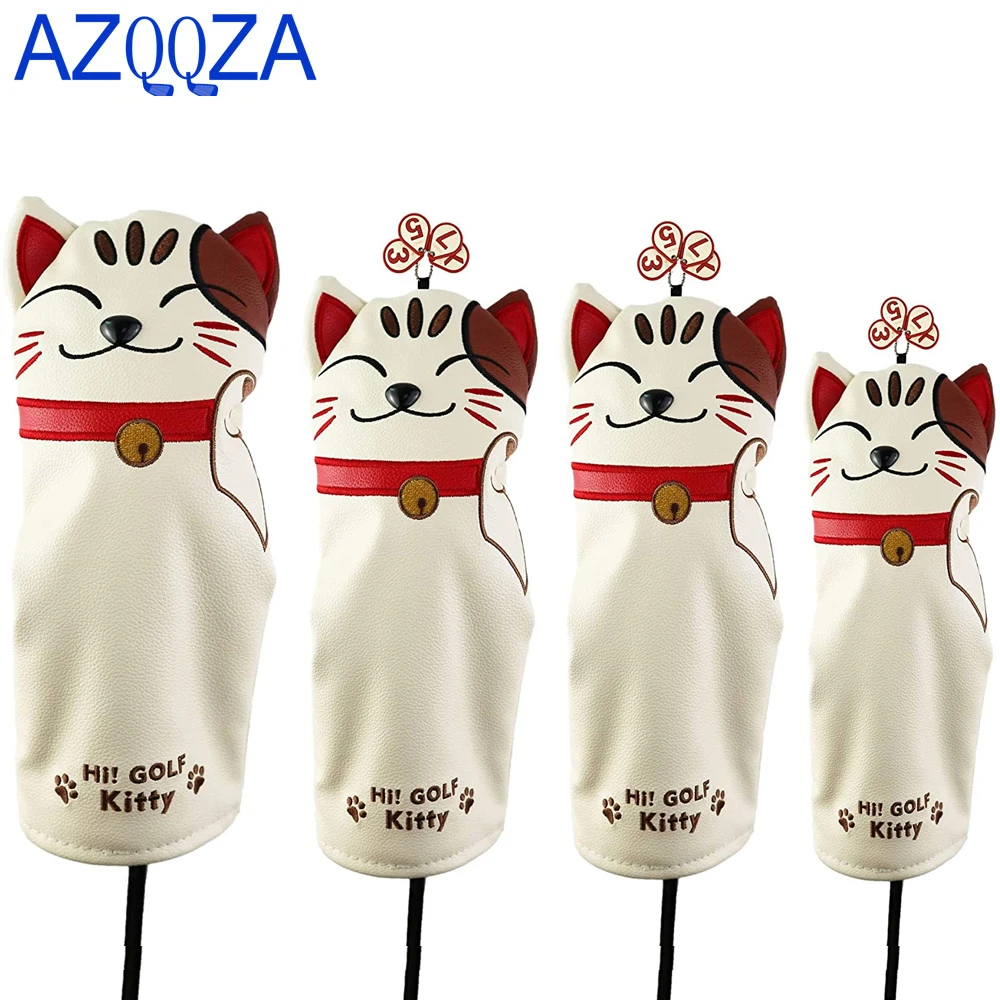 

Golf Headcovers Golf Driver Fairway Wood Hybrid Lucky cat Cartoon Animal Golf Putter Cover Iron Set