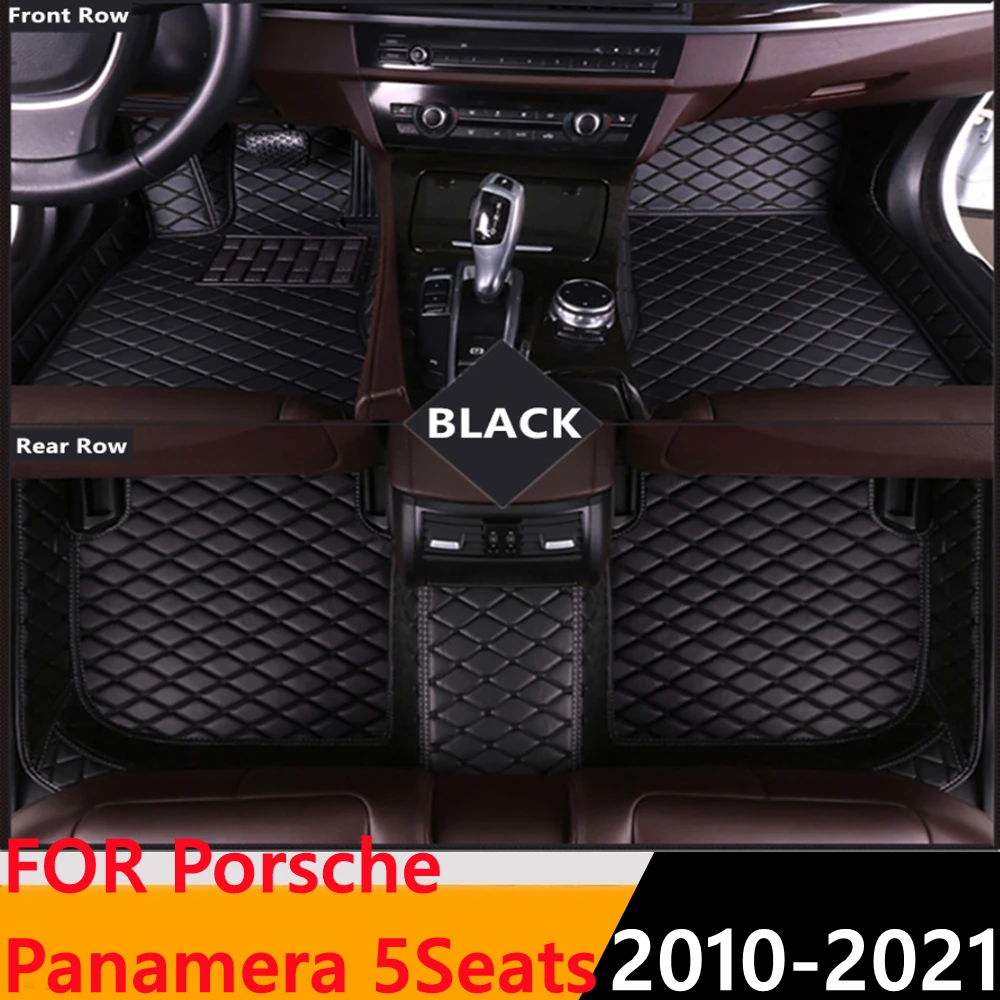 

Sinjayer Waterproof Leather Custom Fit Car Floor Mats Front & Rear FloorLiner Auto Carpet For Porsche Panamera 5Seats 2010-2021