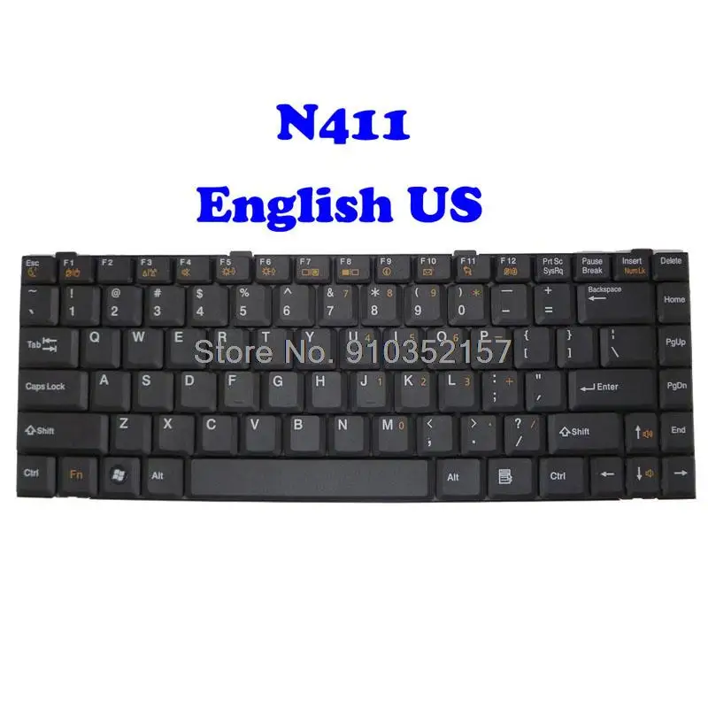 Laptop Keyboard For Gigabyte N411 / Q1088C United States US With New Packaging