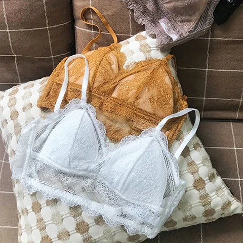 Sexy Backless Bra Lace Mesh Thin Brassiere Low Back Halter Soft Seamless Elastic Women Lingerie Beauty Back Ladies Encaje Mujer