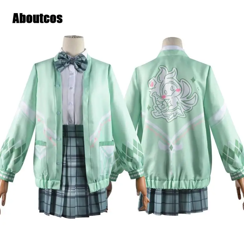 

Aboutcos Game Genshin Impact Sucrose Cosplay Costume Sucrose Jk Outfit Shirt Skirt Coat Full Set Costumes Daily Wearing