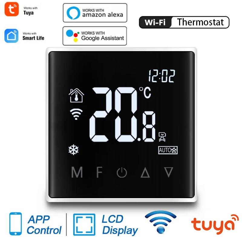 

Wi-Fi термостат Smart Life Tuya для подогрева воды, Электрический напольный/Газовый Бойлер с дистанционным управлением температуры экран для Google Alexa