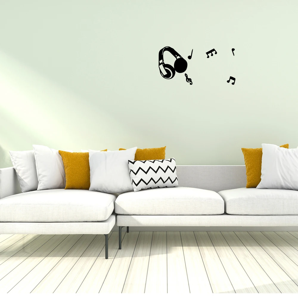 1 шт. горячая Распродажа наушники с музыкой стикер на стену наклейки из ПВХ