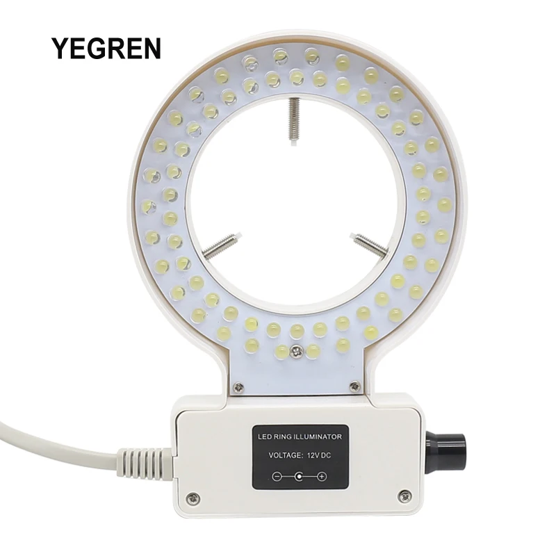 

White Yellow Ring Light Inner Diameter 70 mm 64 LED Supplement Illumination Source Brightness Adjustable for Stereo Microscope