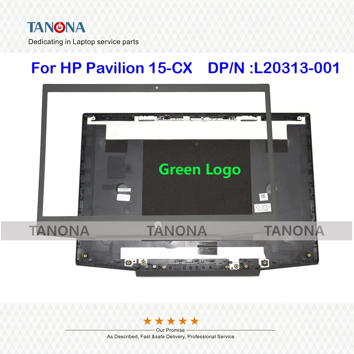 Оригинальный новый телефон с зеленым логотипом для HP Pavilion 15-CX LCD задняя крышка