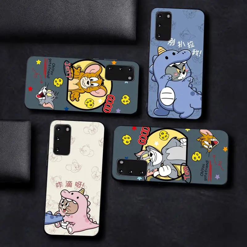 

Cartoon Cute Cat Mouse Phone Case for Samsung S10 21 20 9 8 plus lite S20 UlTRA 7edge
