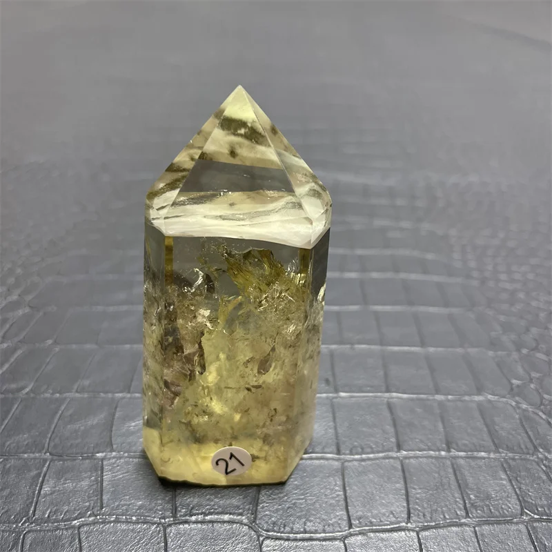 195 г Радужная натуральная цитриновая кварцевая палочка одноконечный стержень