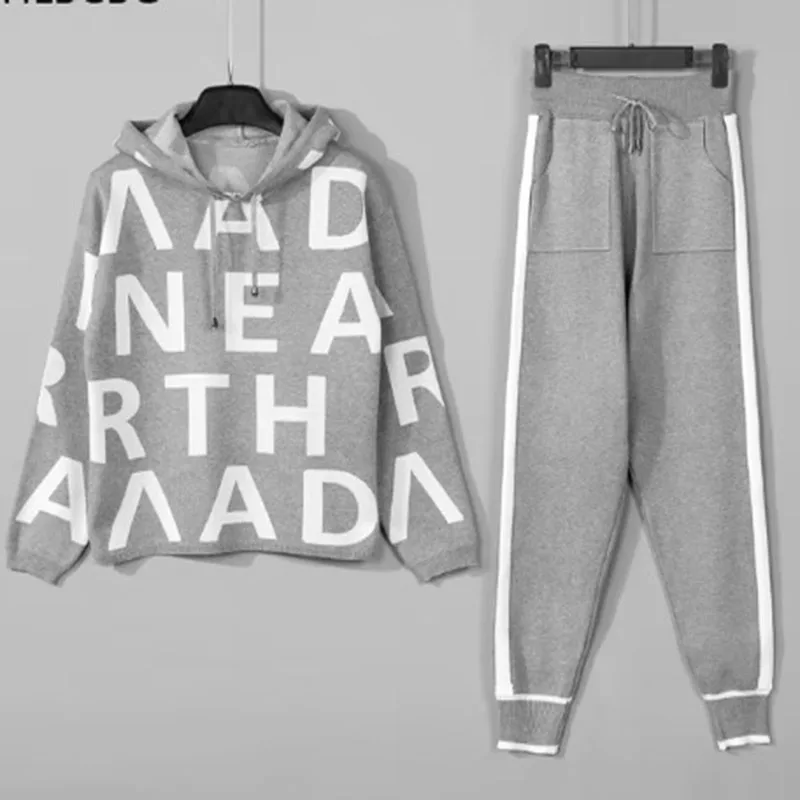 Корейский дизайн вязаные комплекты из 2 предметов женские трикотажные изделия с