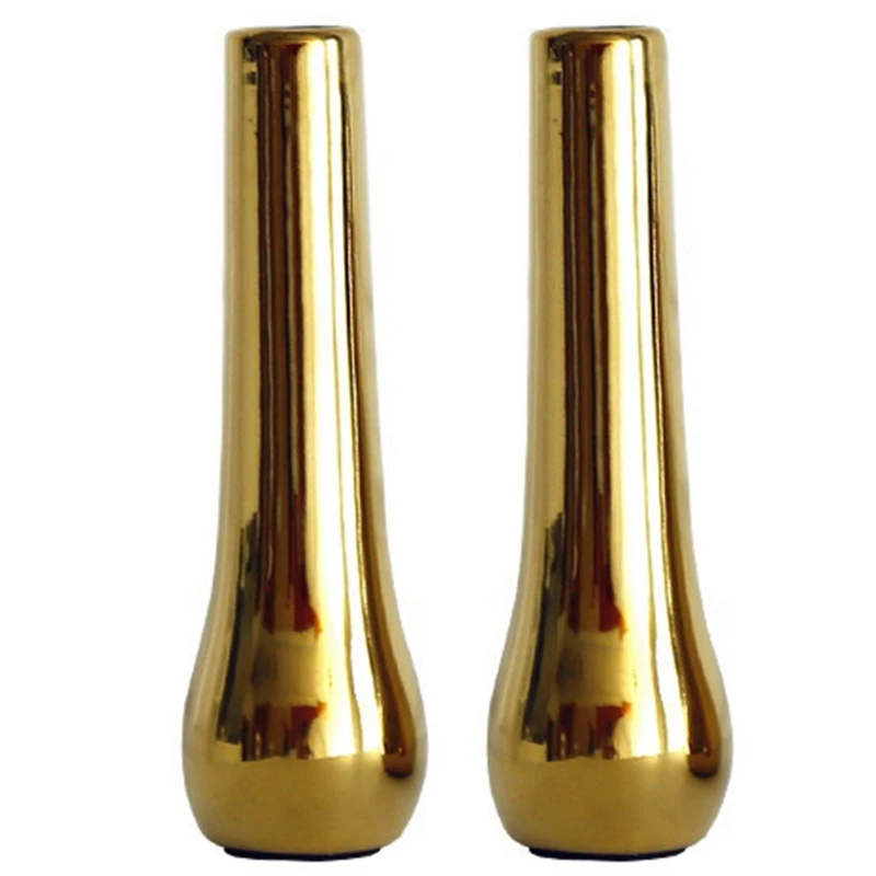 

2X Nordic Home Office Desktop Decoration Luxury Vases Plated Gold Vase Dried Flower Vase Ceramic Vase Modern Mini Vase A