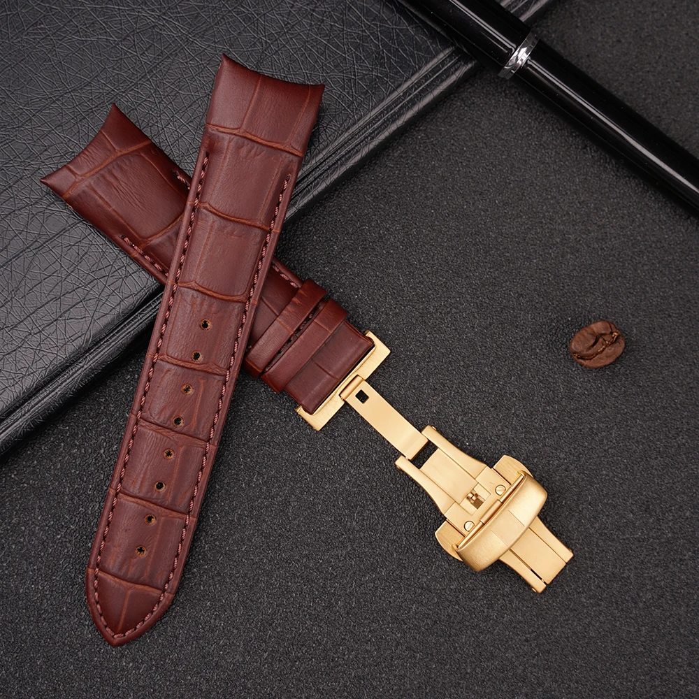 OTMENG Calfskin Genuine Leather 22mm Watch Men's Strap for Tissot 1853 T035627A T035210A  Couturier Watch Band Butterfly Buckle