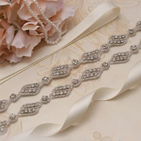 missrdress hand beaded bridal belt rhinestones wedding belt silver crystal wedding sash for bridal bridesmaid dresses jk881