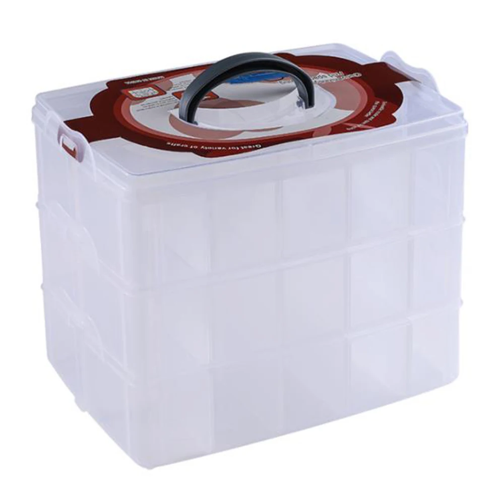 

30 Grids Clear Plastic Storage Box for Toys Rings Jewelry Display Organizer Makeup Case Craft Holder Washi Tape