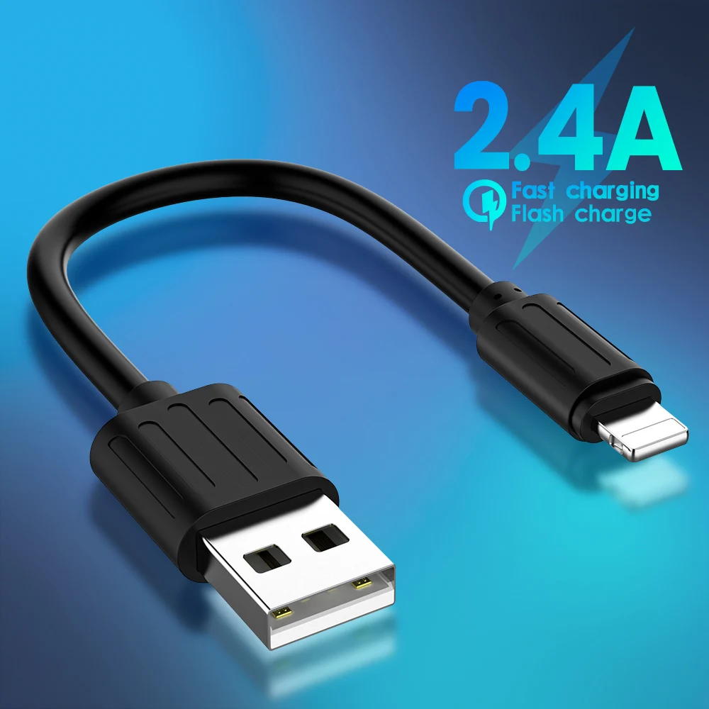 Cable de datos USB portátil de 25cm A 8 pines 2.4A, carga...