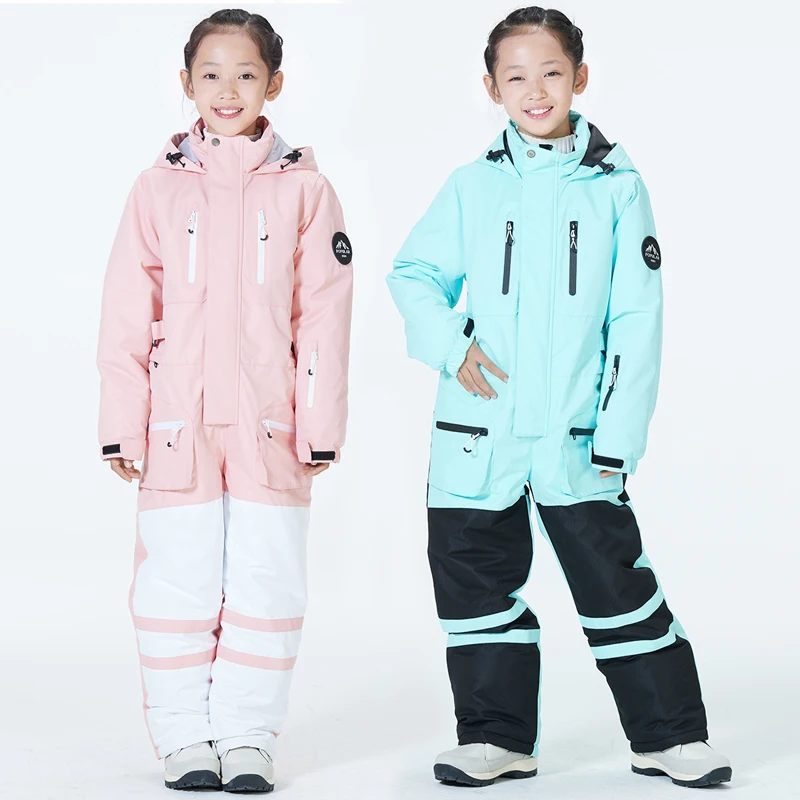 

Снежные костюмы с капюшоном для маленьких мальчиков и девочек, водонепроницаемый спортивный детский лыжный комбинезон, Детский комбинезон для сноуборда на открытом воздухе, одежда для гор