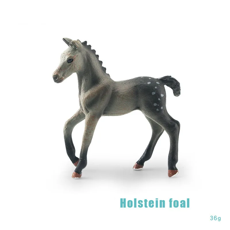 1Pc Mini Pony Figures  Holstein Foal Thoroughbred Horse PVC Figurine Kids Educational Toy images - 6