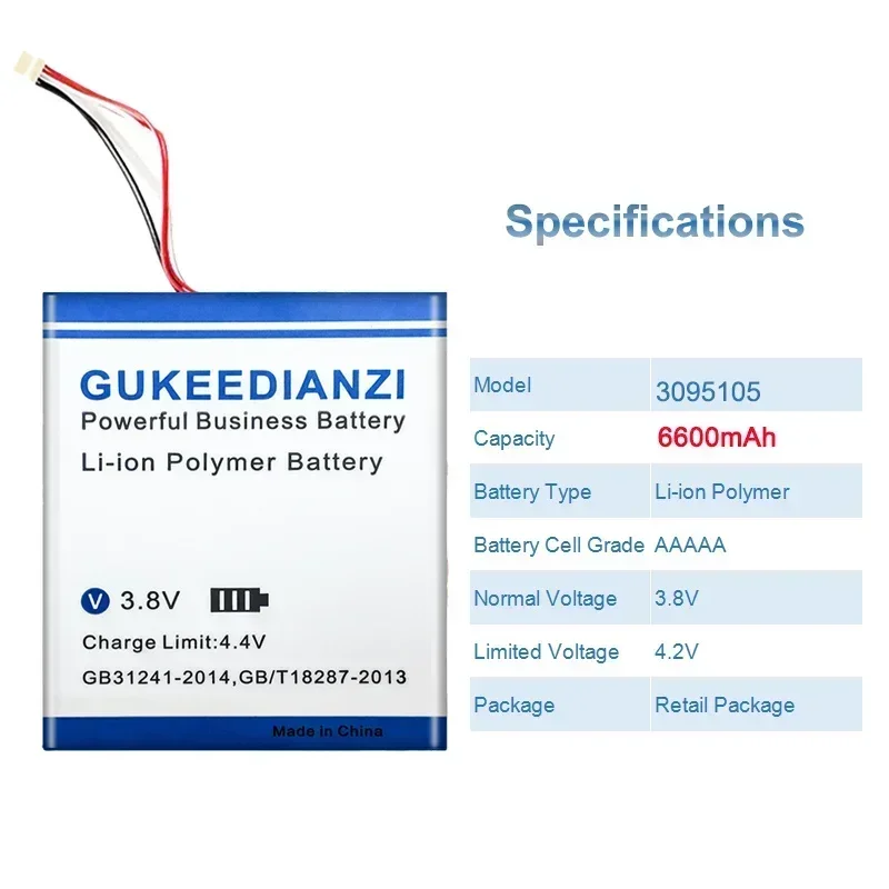 Сменный аккумулятор GUKEEDIANZI 6600 мАч для Onda V820W 3095105 Аккумуляторы ноутбуков