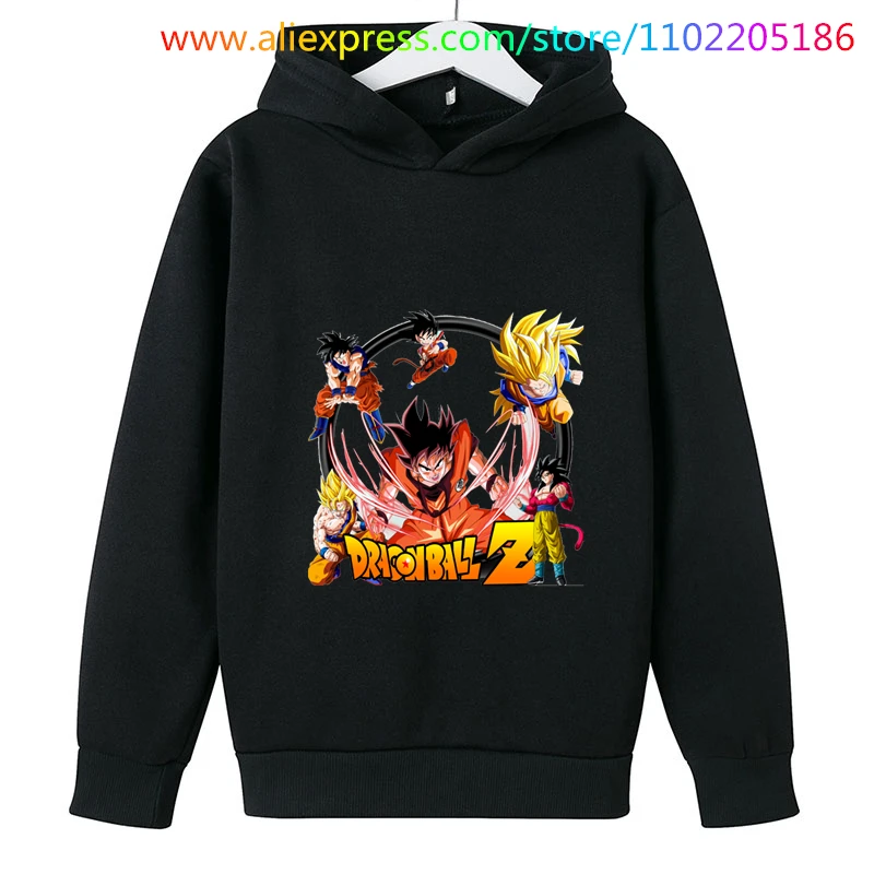 Goku Hoodie Kids Sweatshirt 3-14 Years Children Clothing Boy Clothes Girls Anime Hoodie Kids Hooded Clothes Hoody