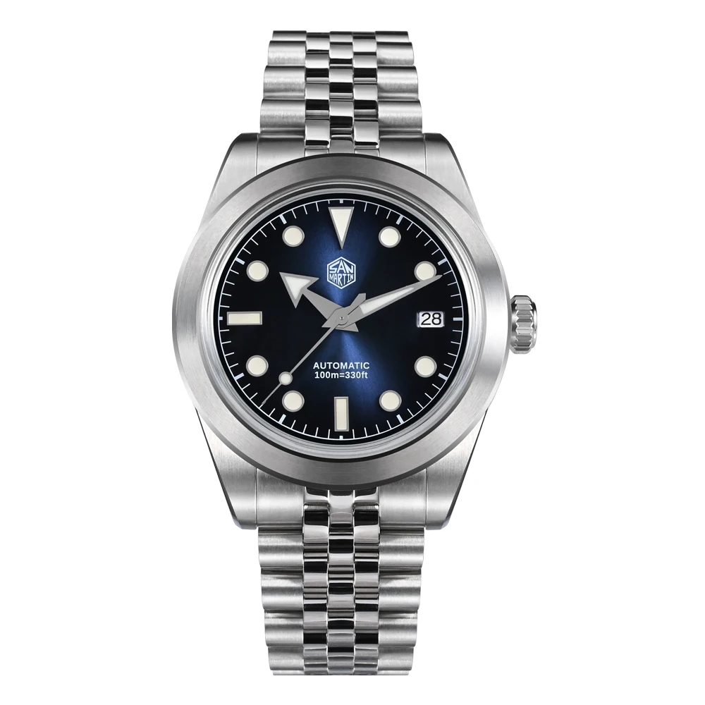 Мужские автоматические часы San Martin механические наручные 39 мм водостойкость 10