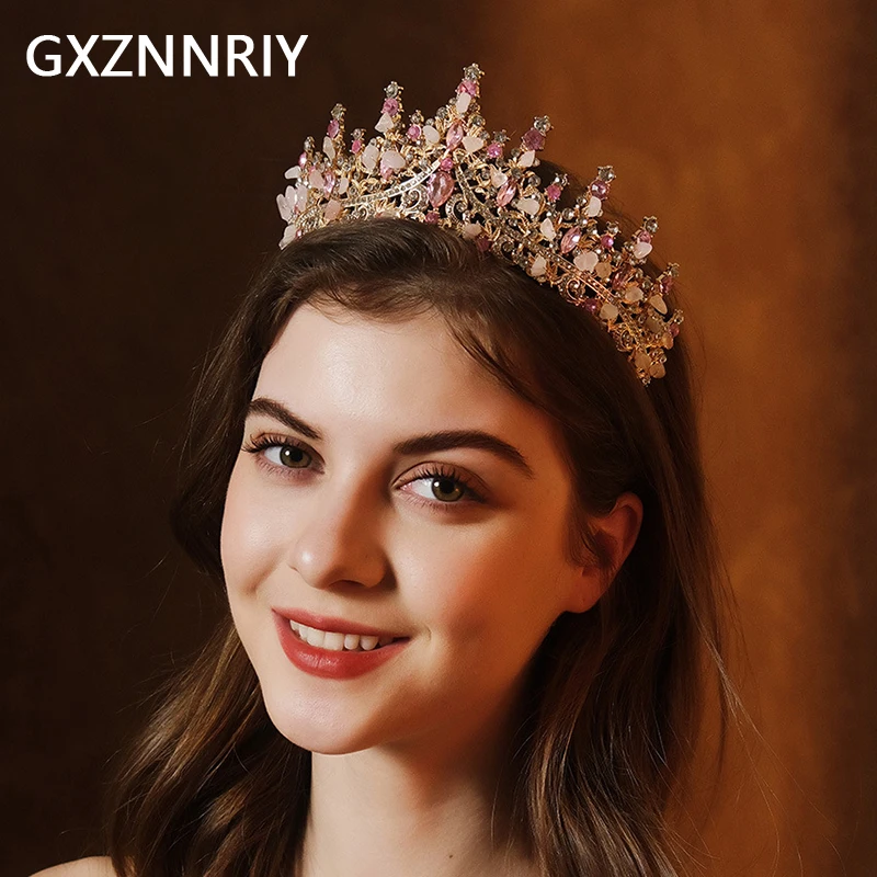 Женская Корона из камня и страз свадебная диадема корона