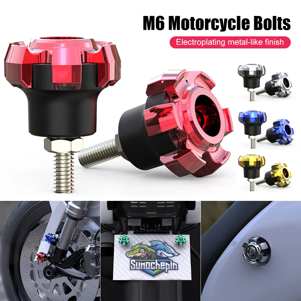 

Болты для мотоцикла M6 10 шт., гальванизированная крышка с резьбой из АБС-пластика, универсальная, M6 X мм, для подседельного штыря номерного зна...