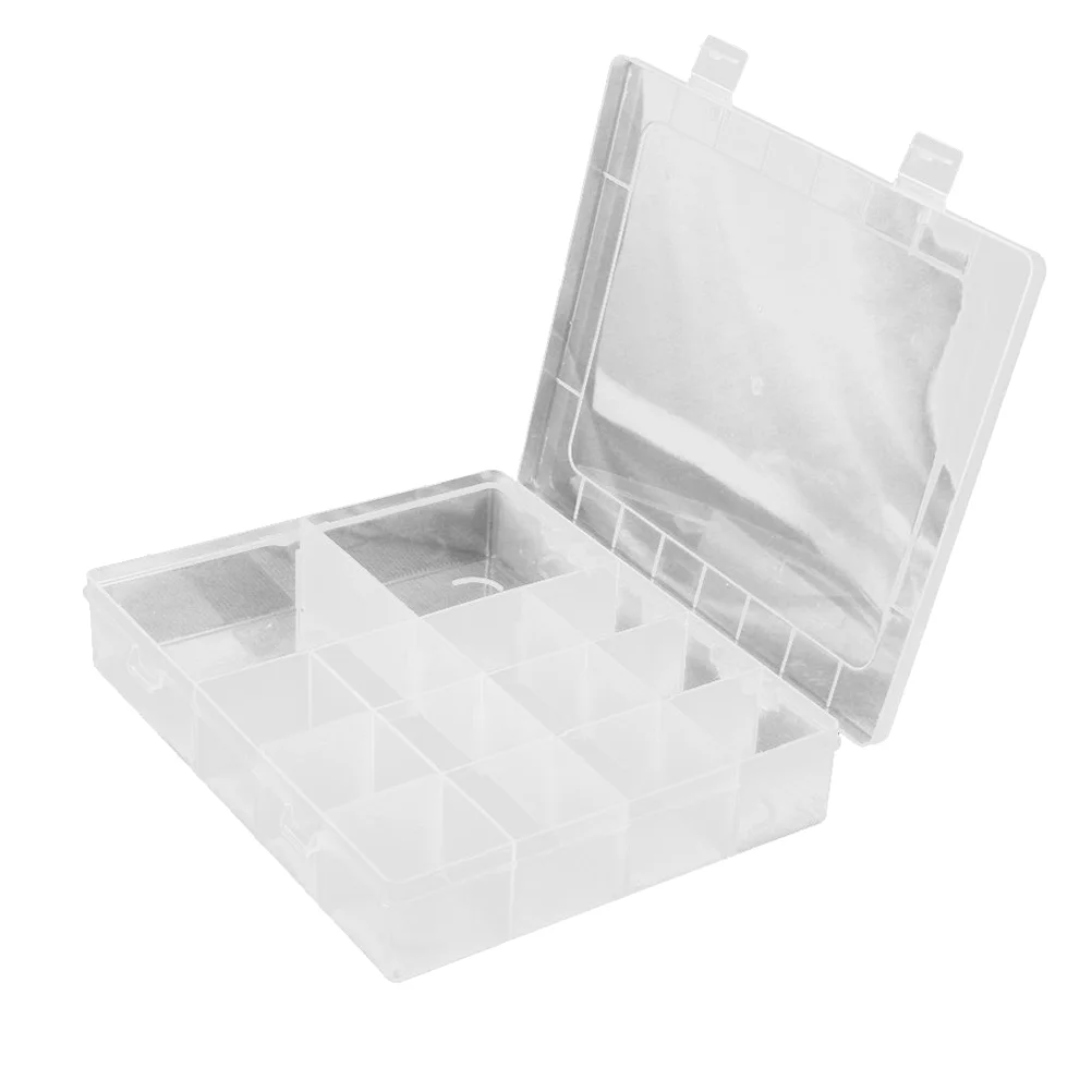 

Пластиковый Регулируемый органайзер для ювелирных изделий, 14 ячеек, контейнер для хранения, чехол со съемными Разделителями (прозрачный)