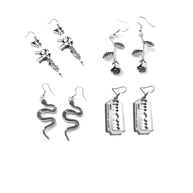 Женские серьги-подвески в стиле панк винтажные ювелирные украшения из металла