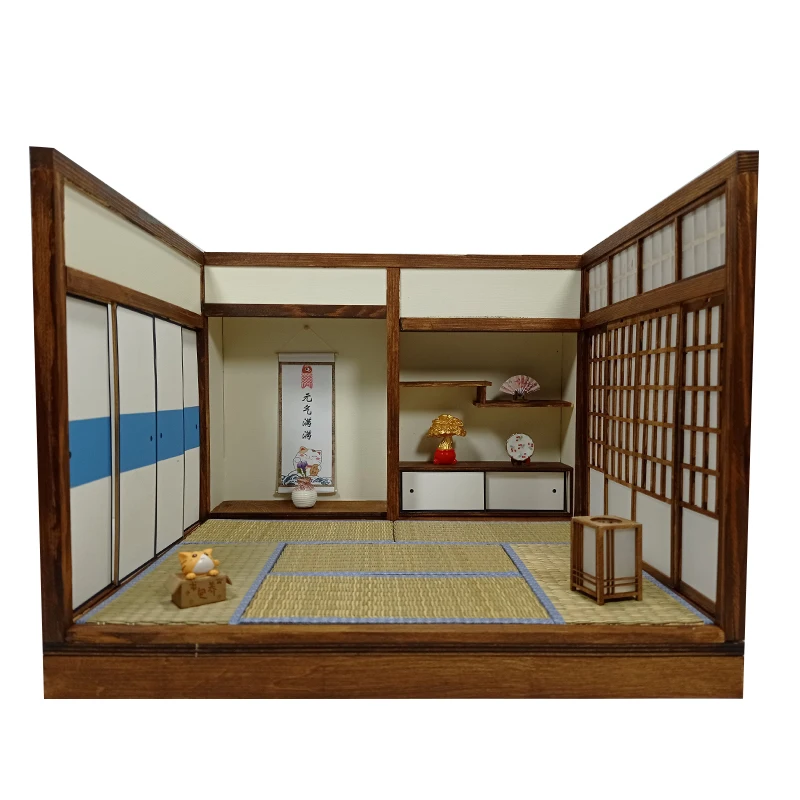 

DIY Wooden Doll Houses Miniature with Furniture LED Kit Japanese House Model Assembly Toys Children Girl Birthday Gift Casa