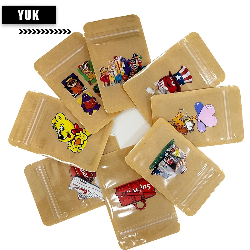 Пакет из крафт-бумаги с печатью на заказ полупрозрачный плоским дном сумка