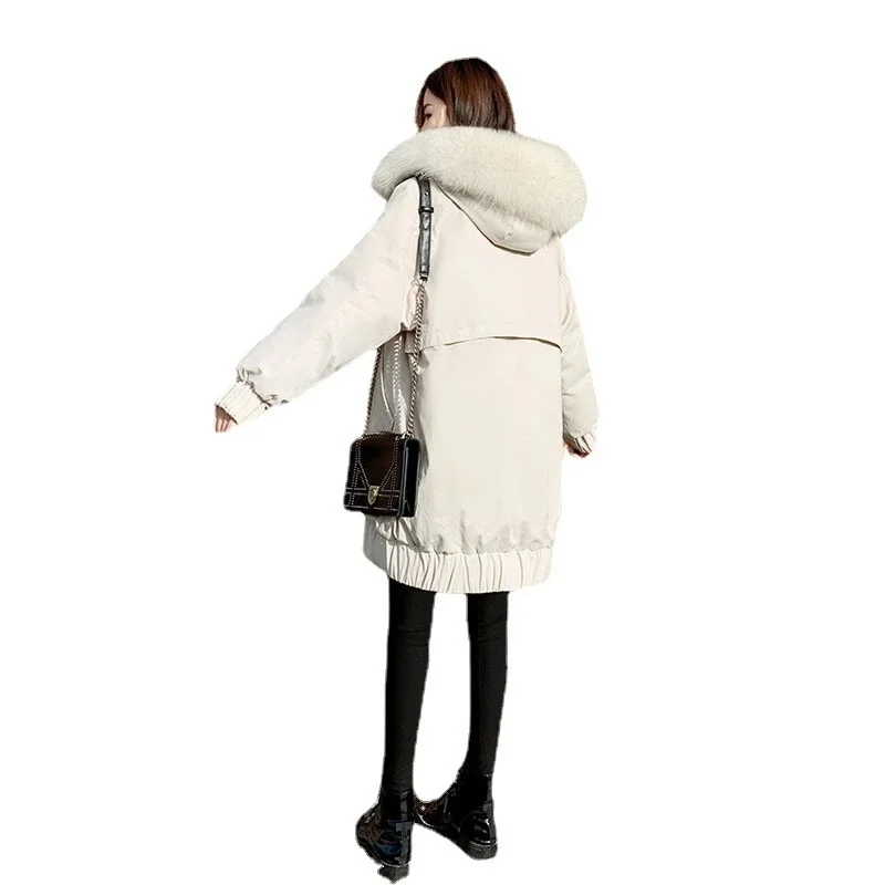 Autumn Winter Jacket Women 2022 Thick Warm Fur Plush Hooded Parka Mujer Cotton Padded Coat 3XL Casual Slim Jacket Female