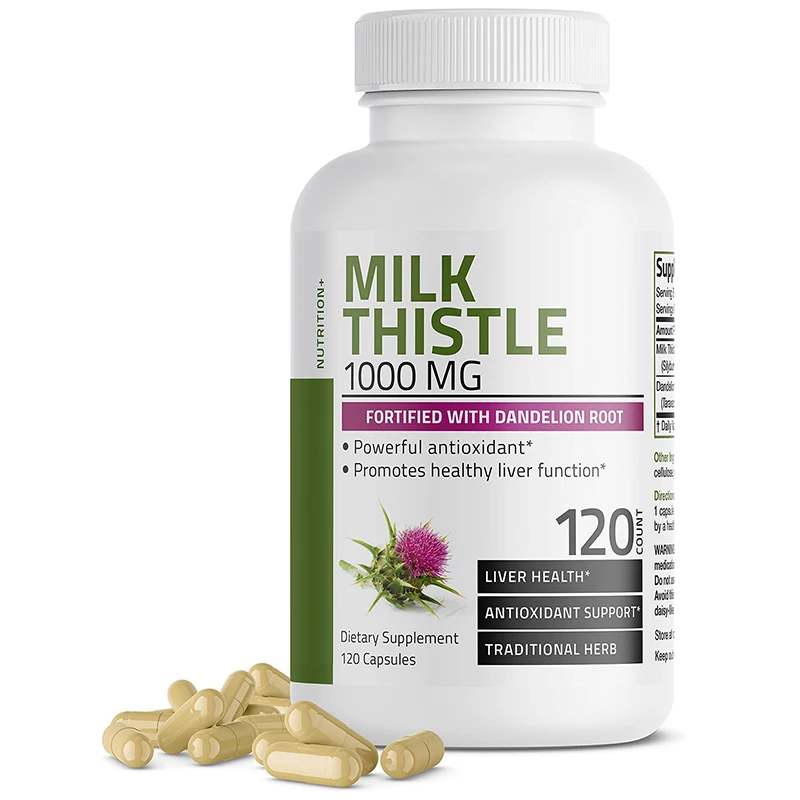 Milk Thistle Capsules Dandelion Root Liver Supplement Liver Care Lowers Cholesterol Detoxification Promotes Digestion