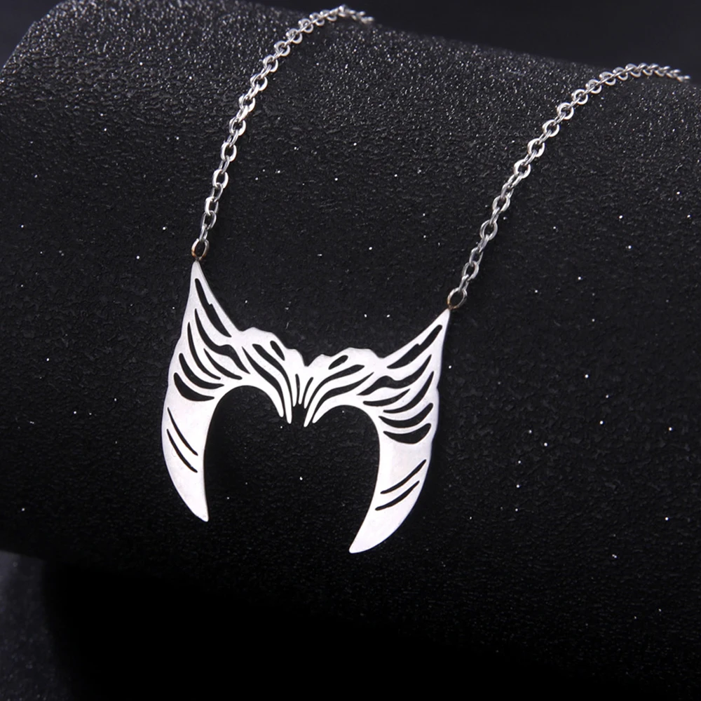 

My Shape Witch Crown Helmet Pendants Necklaces for Women Fashion Stainless Steel Chain Necklace Movie Jewelry Gifts Retro Wiccan