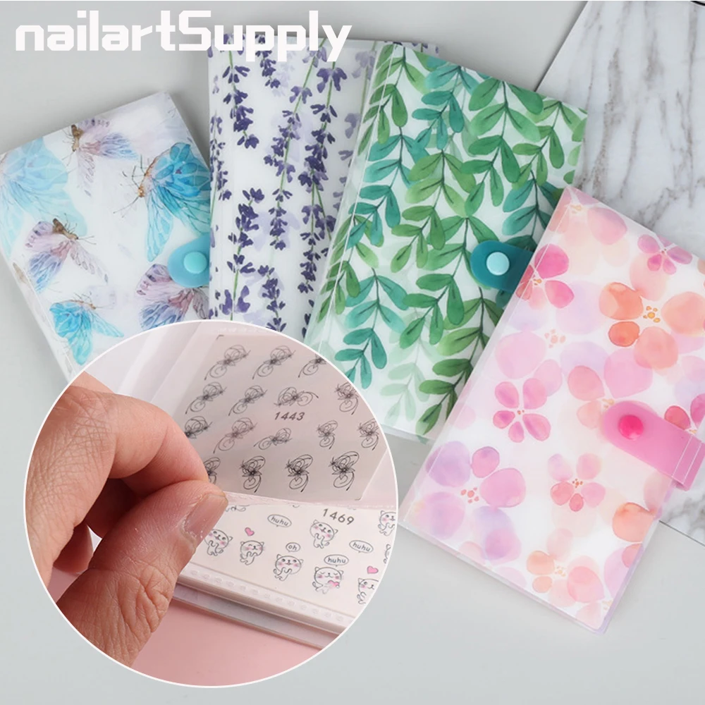 

120Slots Butterfly Storage Album For Small Sticker Collecting Sorted Nail Art Sticker 5.8*9cm Album Flower Holder Storage Tools