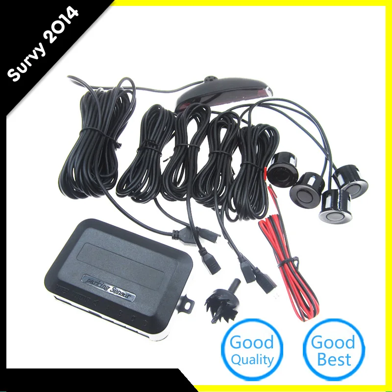 Купи 4 Parking Sensors LED Display Car Backup Reverse Radar System Warning Alarm diy electronics за 313 рублей в магазине AliExpress