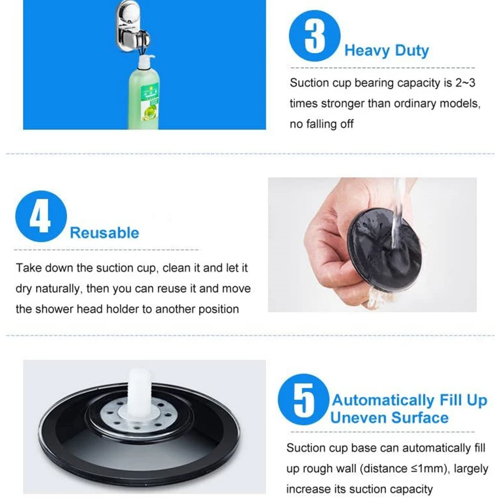 

Регулируемый угловой держатель для душевой лейки в ванную комнату, современный настенный Съемный кронштейн с присоской, вакуумный распылитель для биде для отеля и дома